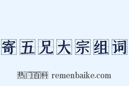 寄五兄大宗组词是什么意思的图片